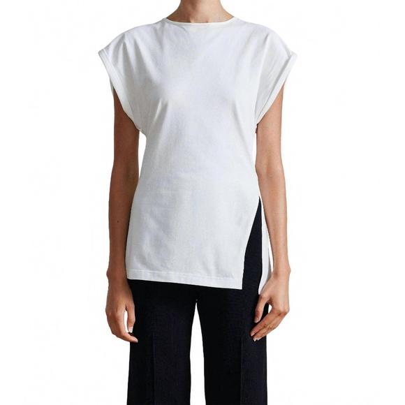 NEW APIECE APART asymmetric tunic tee in cream - Picture 1 of 4